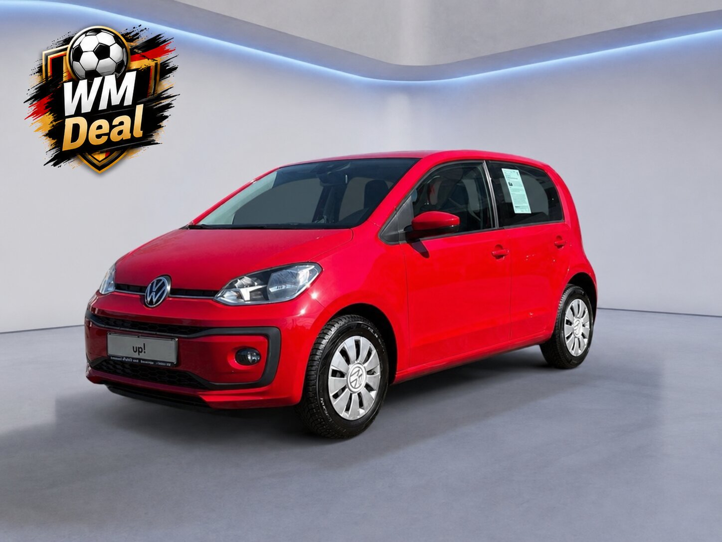 Roter Volkswagen up WM Deal